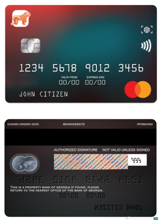 Download Georgia Bank of Georgia standart mastercard Photoshop template